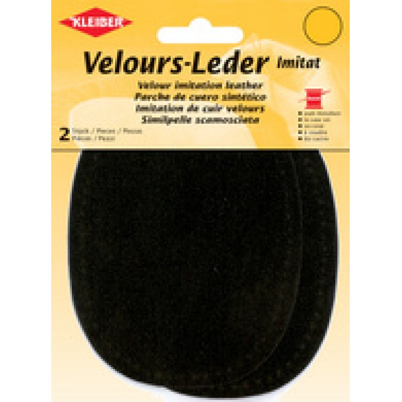 KLEIBER Patch imitation cuir velours, 130x100 mm, taupe