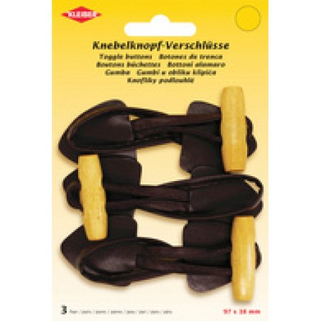 Kleiber Bouton bûchette, blister de 3, marron