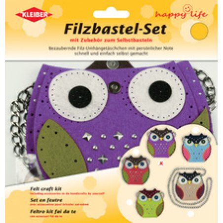 KLEIBER Kit en feutrine Sac avec rivets Chouette, brun