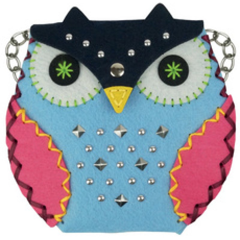 KLEIBER Kit en feutrine Sac avec rivets Chouette, brun