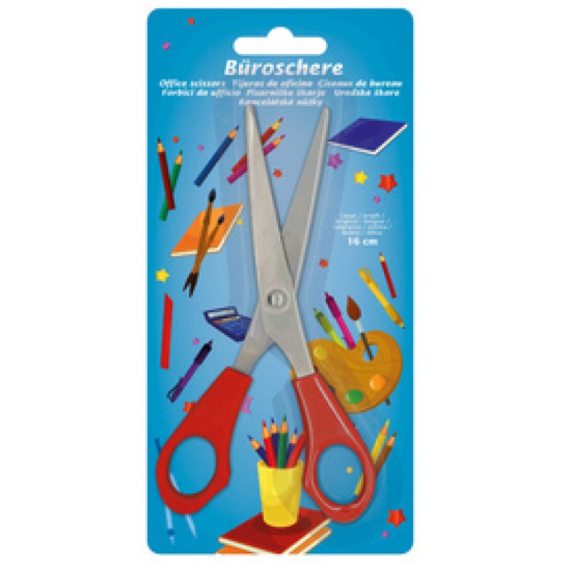 KLEIBER Ciseaux de bureau, longueur: 160 mm, droitier, rouge