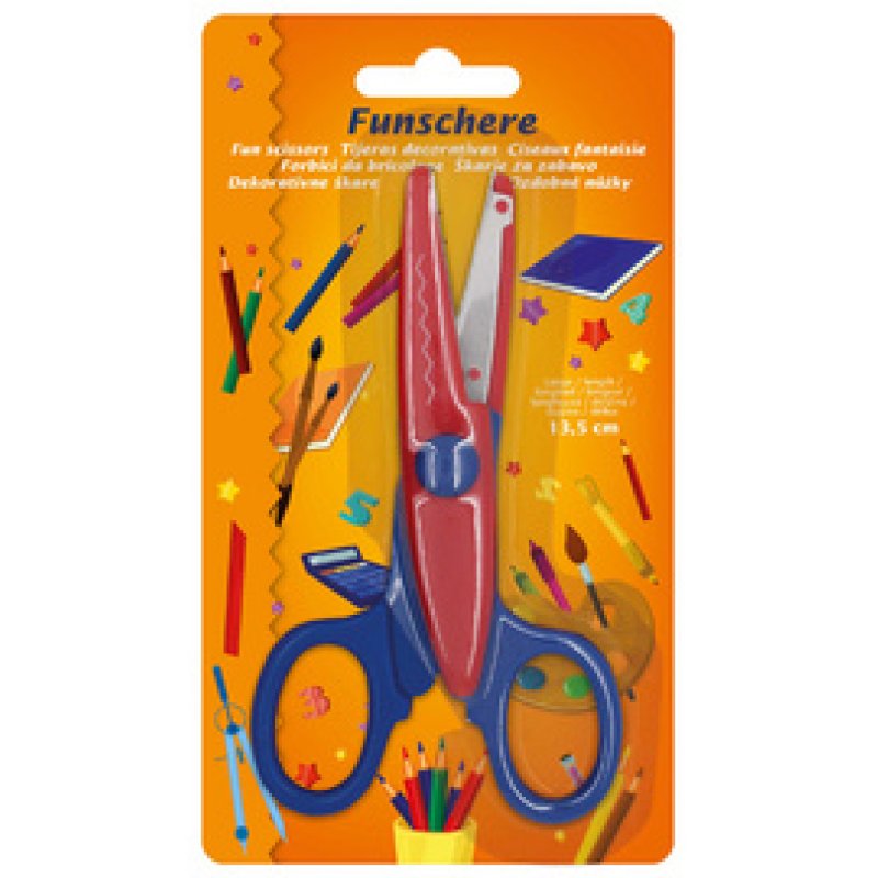 KLEIBER Ciseaux cranteurs, zig-zag, rouge/bleu