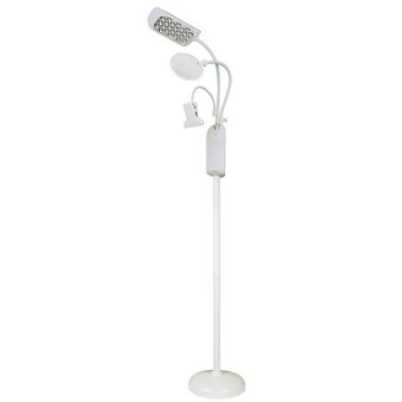 KLEIBER Lampe LED sur pied avec pince & loupe, blanc