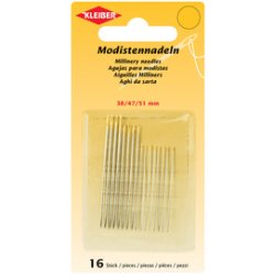 KLEIBER Set d'aiguilles modistes, 16 pièces, chas doré