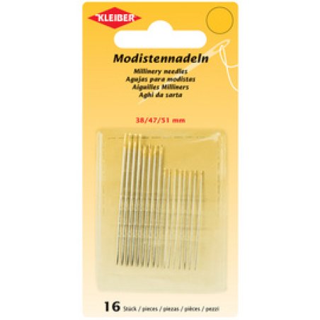 KLEIBER Set d'aiguilles modistes, 16 pièces, chas doré