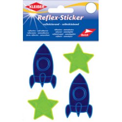 KLEIBER Sticker réflechissant "étoile & fusée", jaune/bleu