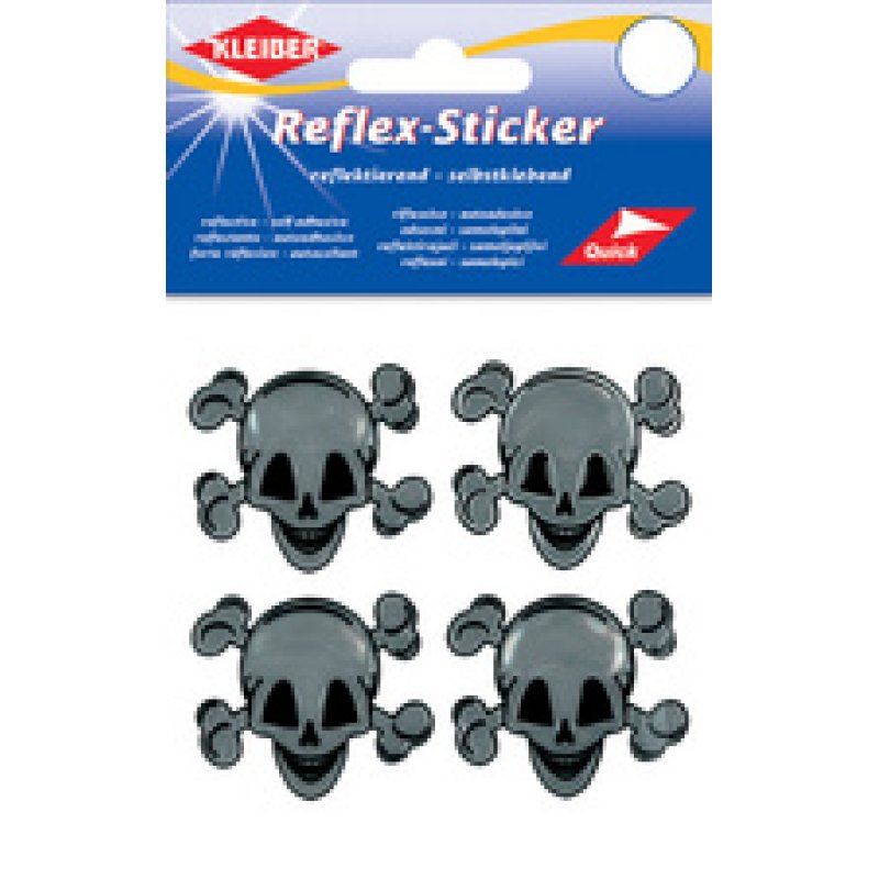 KLEIBER Sticker réflechissant "tête de mort", argent