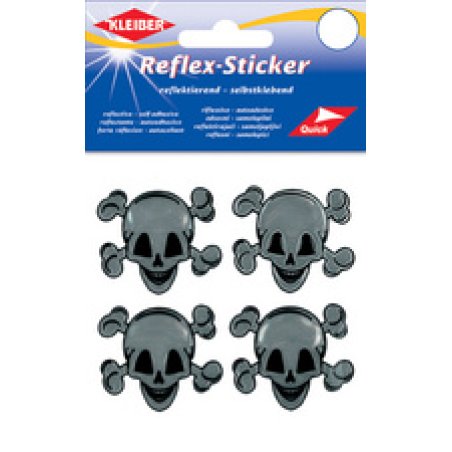 KLEIBER Sticker réflechissant "tête de mort", argent