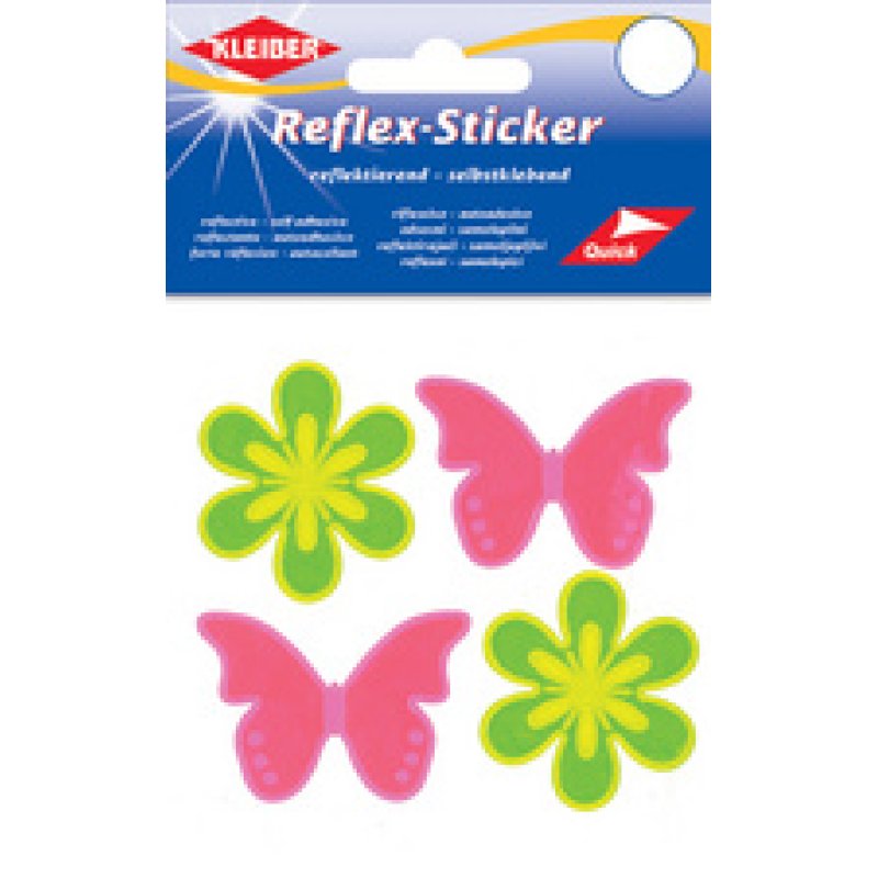 KLEIBER Sticker réflechissant "Fleur & papillon" jaune/rose