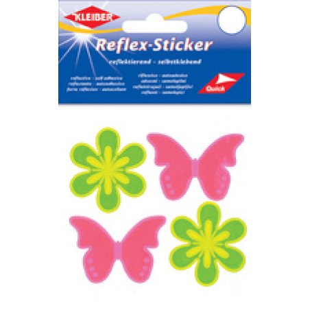 KLEIBER Sticker réflechissant "Fleur & papillon" jaune/rose