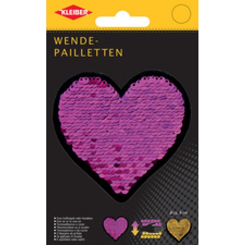 KLEIBER Coeur en sequins réversibles, rose-or