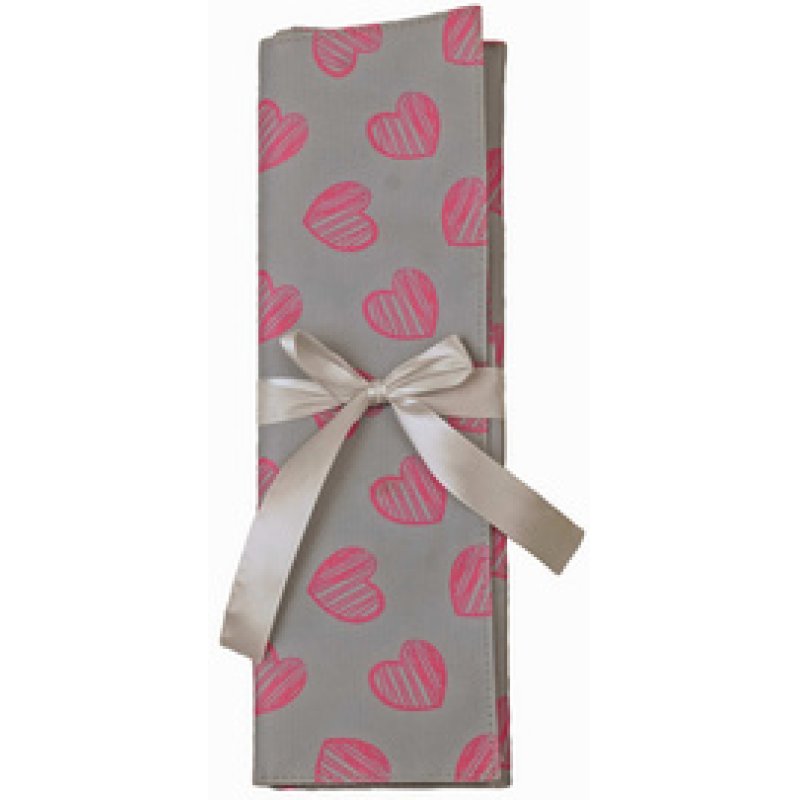 KLEIBER Pochette pour aiguilles à tricoter COEURS, gris/rose