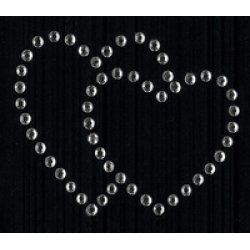 KLEIBER Application strass "Double coeur", 60 x 50 mm