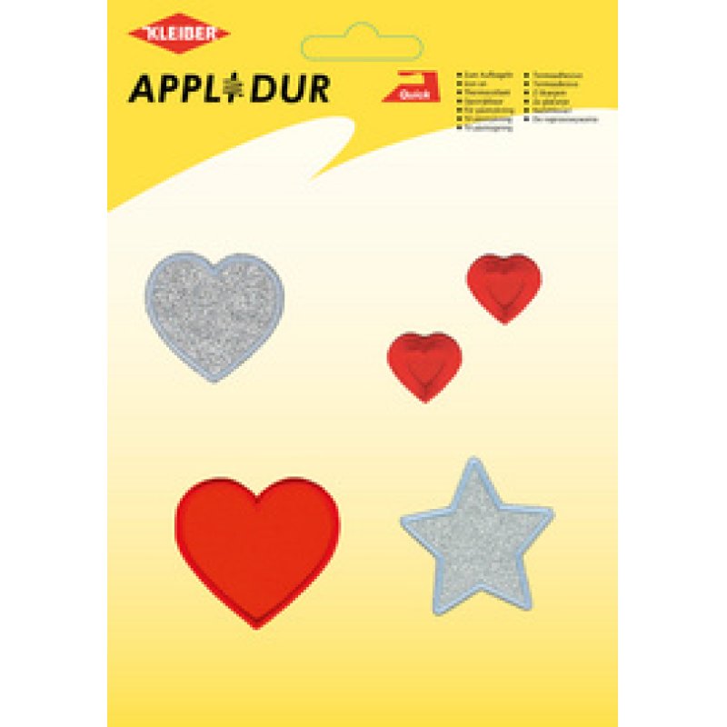 KLEIBER Assortiment d'applications "Lovely Heart", 5 motifs