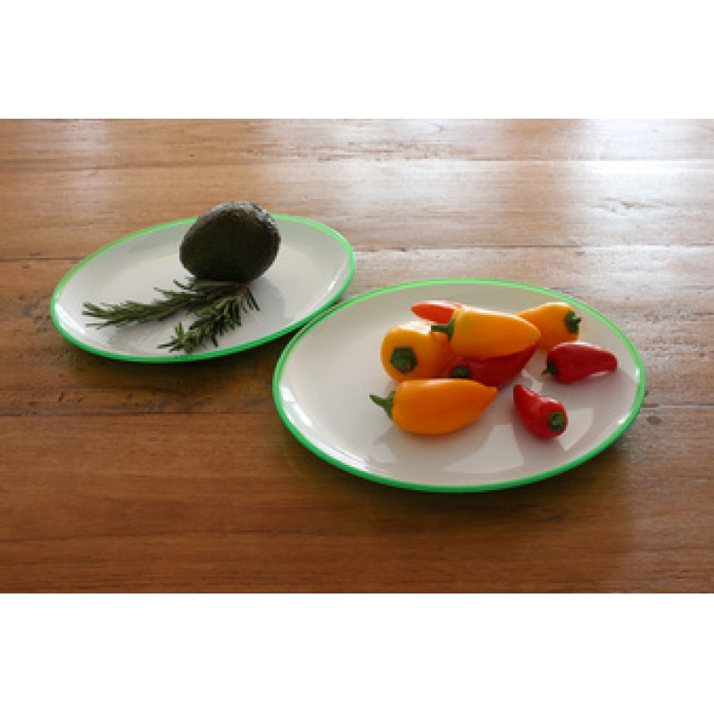 Linden Berg Set d'assiettes de table, ovale, set de 2, vert