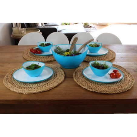 Linden Berg Set d'assiettes de table, ovale, set de 2, bleu