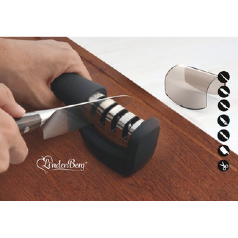 Linden Berg Affûteur de couteau, 4 niveaux, noir