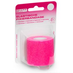 HARO Bande de fixation élastique, 50 mm x 4,5 m, rose vif