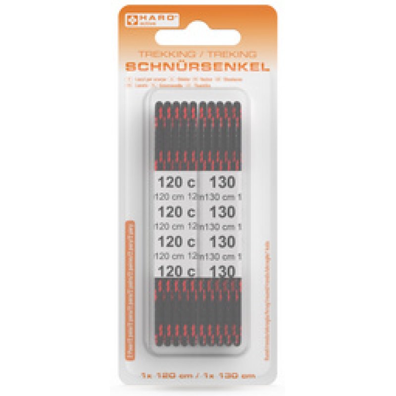 HARO Lacets Trekking, rond, 1200/1300 mm, rouge/noir
