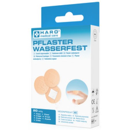 HARO Pansement imperméable, rond, couleur chair, pack de 20