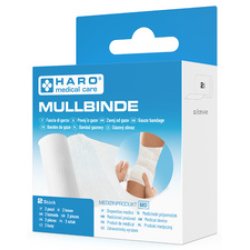 HARO Bande de gaze élastique, blanc, 60 mm x 4,0 m, set de 2