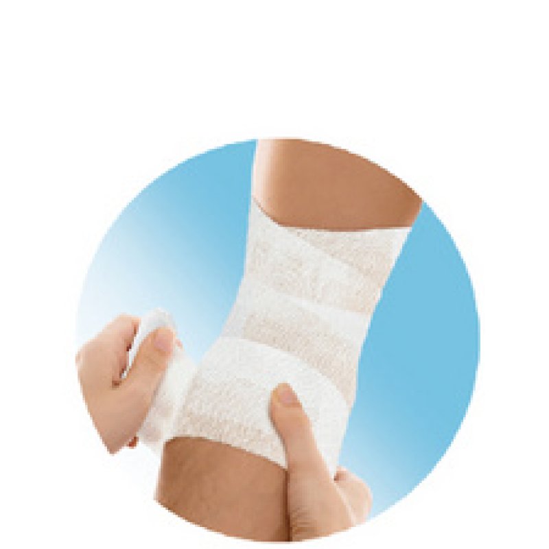 HARO Bande de gaze élastique, blanc, 60 mm x 4,0 m, set de 2