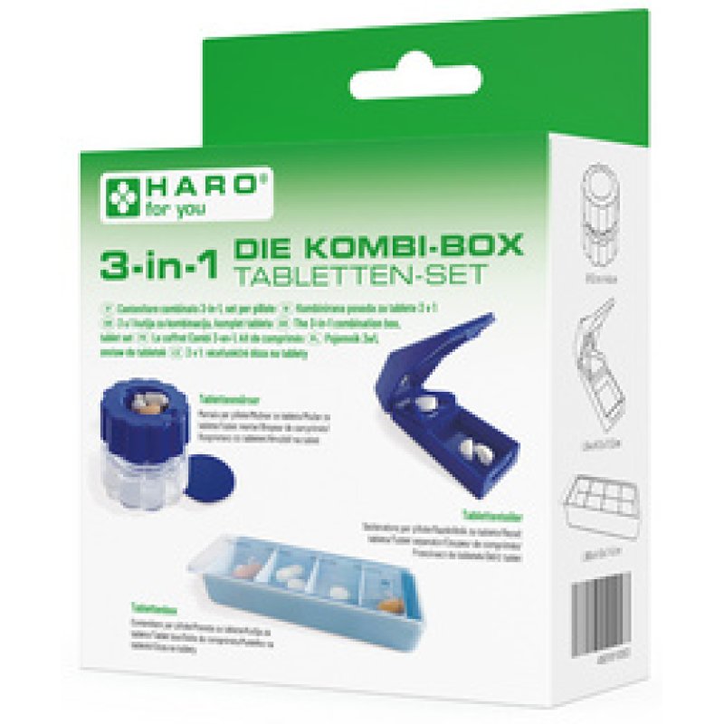 HARO 3-in-1 Kombi-Box Tabletten Set, 3-teilig, blau