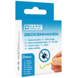 HARO Crochet à tiques, en ABS, vert, set de 3