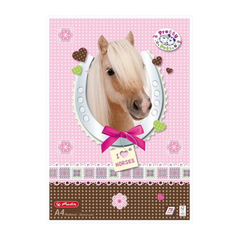 herlitz Album de coloriage Pretty Pets, A4, 70 g/m2, 75