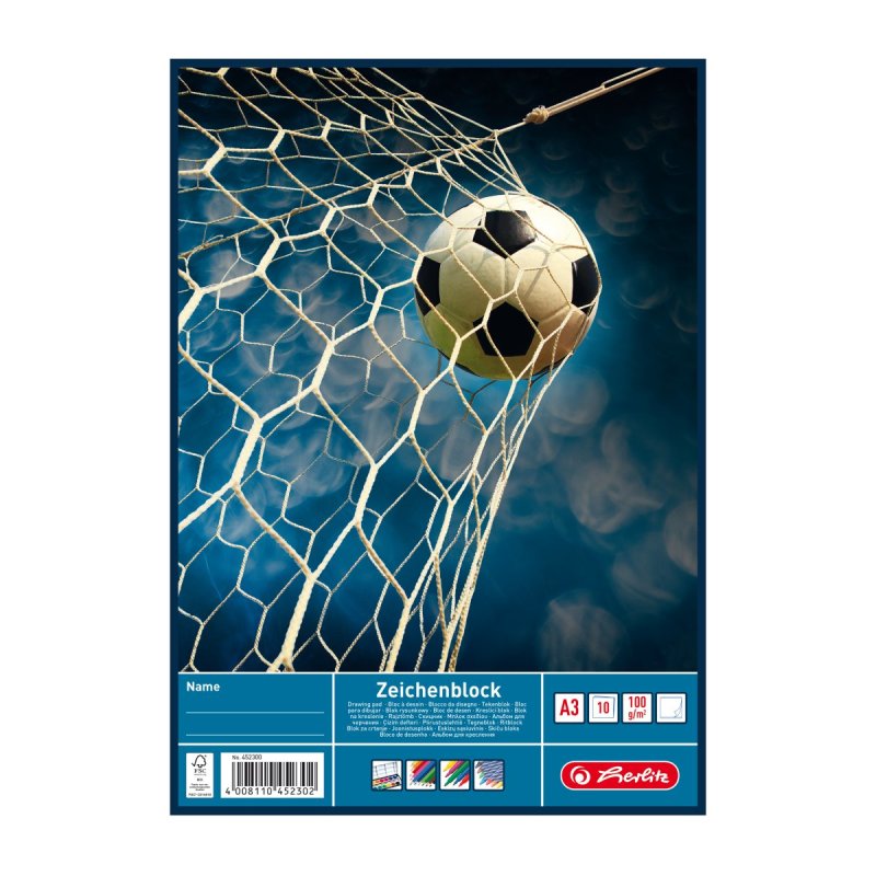 Herlitz 452300 bloc-notes A3 10 feuilles Multicolore