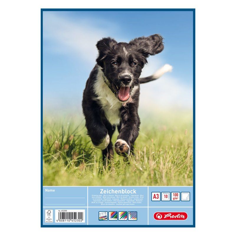 herlitz Bloc à dessin A4, 100 g/m2, 20 feuilles