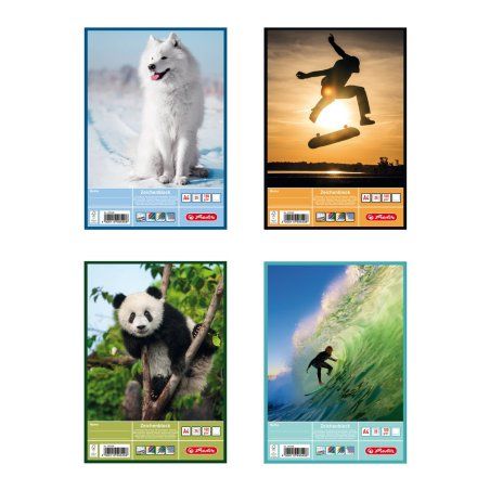 herlitz Bloc à dessin A4, 100 g/m2, 25 feuilles