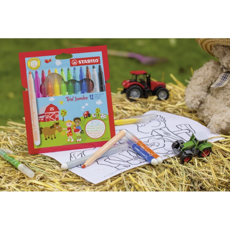 STABILO Feutre Trio Jumbo, étui en carton de 12