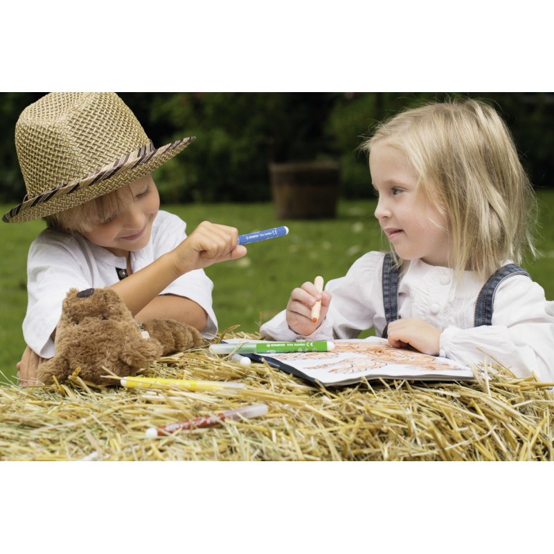 STABILO Trio Jumbo stylo-feutre Noir, Bleu, Marron, Vert, Cyan clair, Vert clair, Orange, Pêche, Rose, Rouge, Blanc,