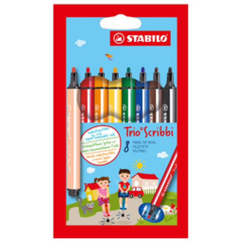STABILO Feutre Trio Scribbi, étui en carton de 14