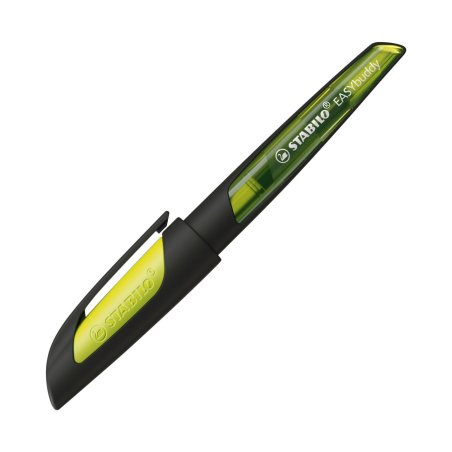 STABILO Stylo plume EASYbuddy M, droitiers, noir/citron vert