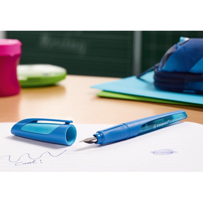 STABILO Stylo plume EASYbuddy M, droitiers, noir/citron vert