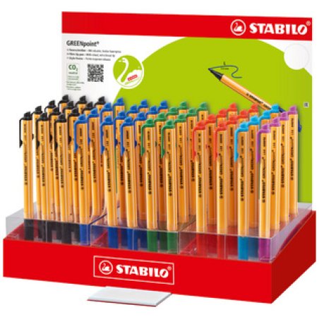 STABILO Feutre GREENpoint, présentoir en carton de 48