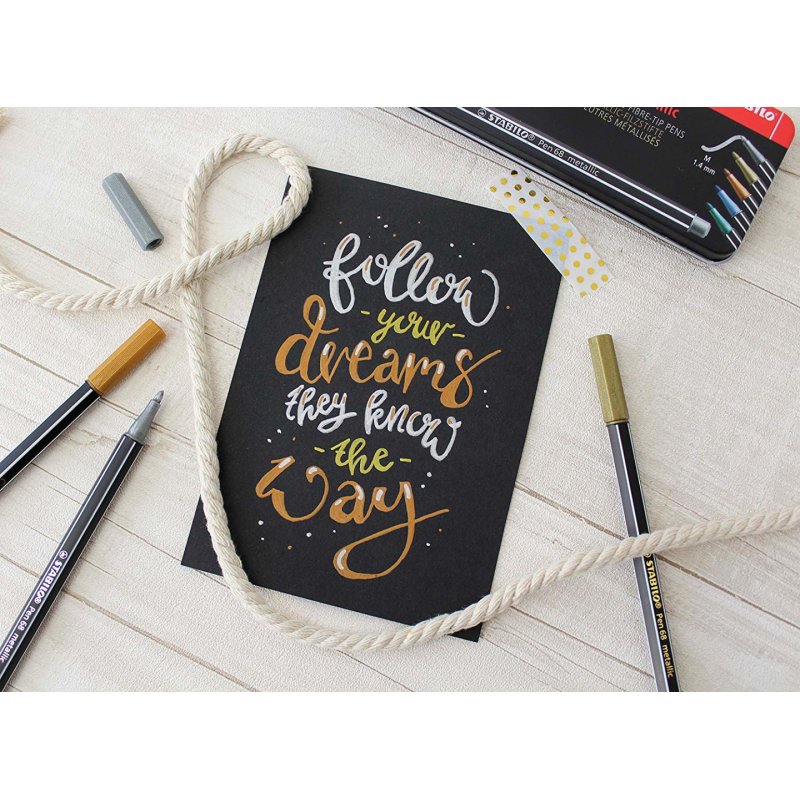 STABILO Pen 68 metallic felt pen Medium Gold 1 pc(s)