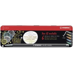 STABILO Pen 68 metallic felt pen Medium Multicolour 6 pc(s)