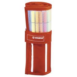 STABILO Feutre Pen 68, trousse enroulable de 30 "Rayures"