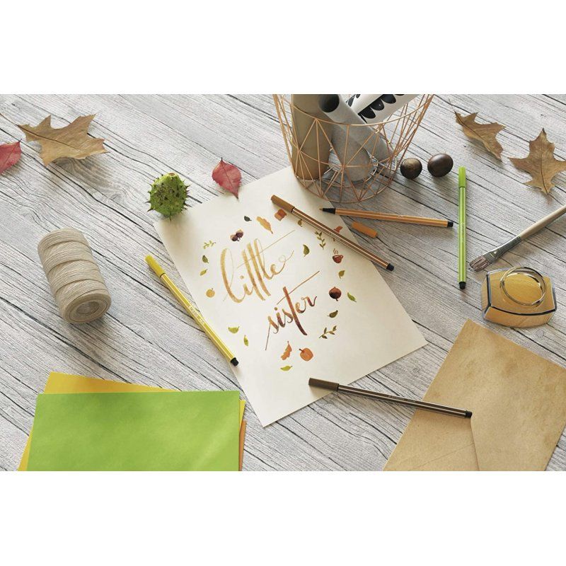 STABILO Stylo feutre Pen 68, ColorParade de 20, gris/bleu