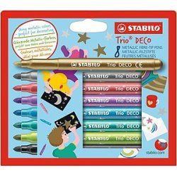 STABILO Trio DECO felt pen Gold, Metallic black, Metallic blue, Metallic green, Metallic lilac, Metallic pink, Silver 8
