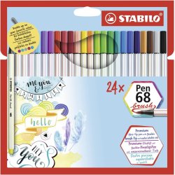 STABILO Feutre pinceau Pen 68 brush, étui en carton de 24