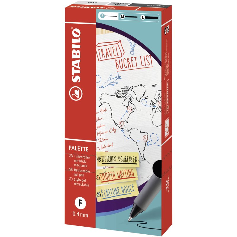 STABILO Stylo roller Palette, noir