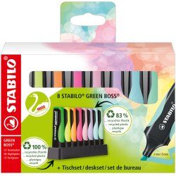 STABILO Surligneur GREEN BOSS Pastel, set de bureau de 8
