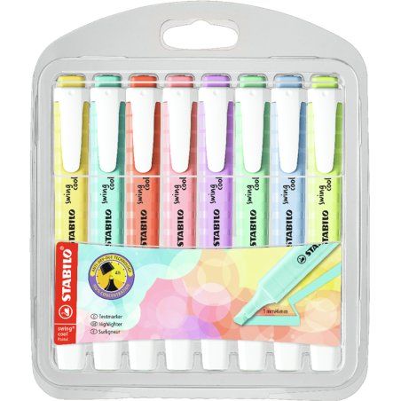 STABILO swing cool Pastel marker 8 pc(s) Chisel tip Assorted colours