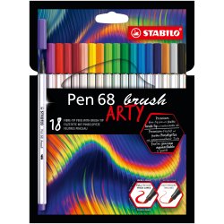 STABILO Feutre pinceau Pen 68 brush ARTY Edition, étui de 18