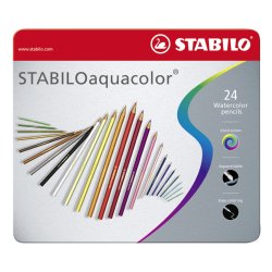 STABILO Crayon de couleur aquacolor "ARTY", étui métallique