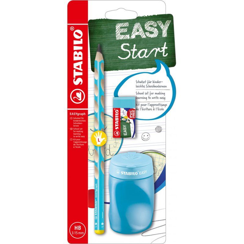 STABILO Kit pour écolier EASYgraph, pour gauchers, bleu